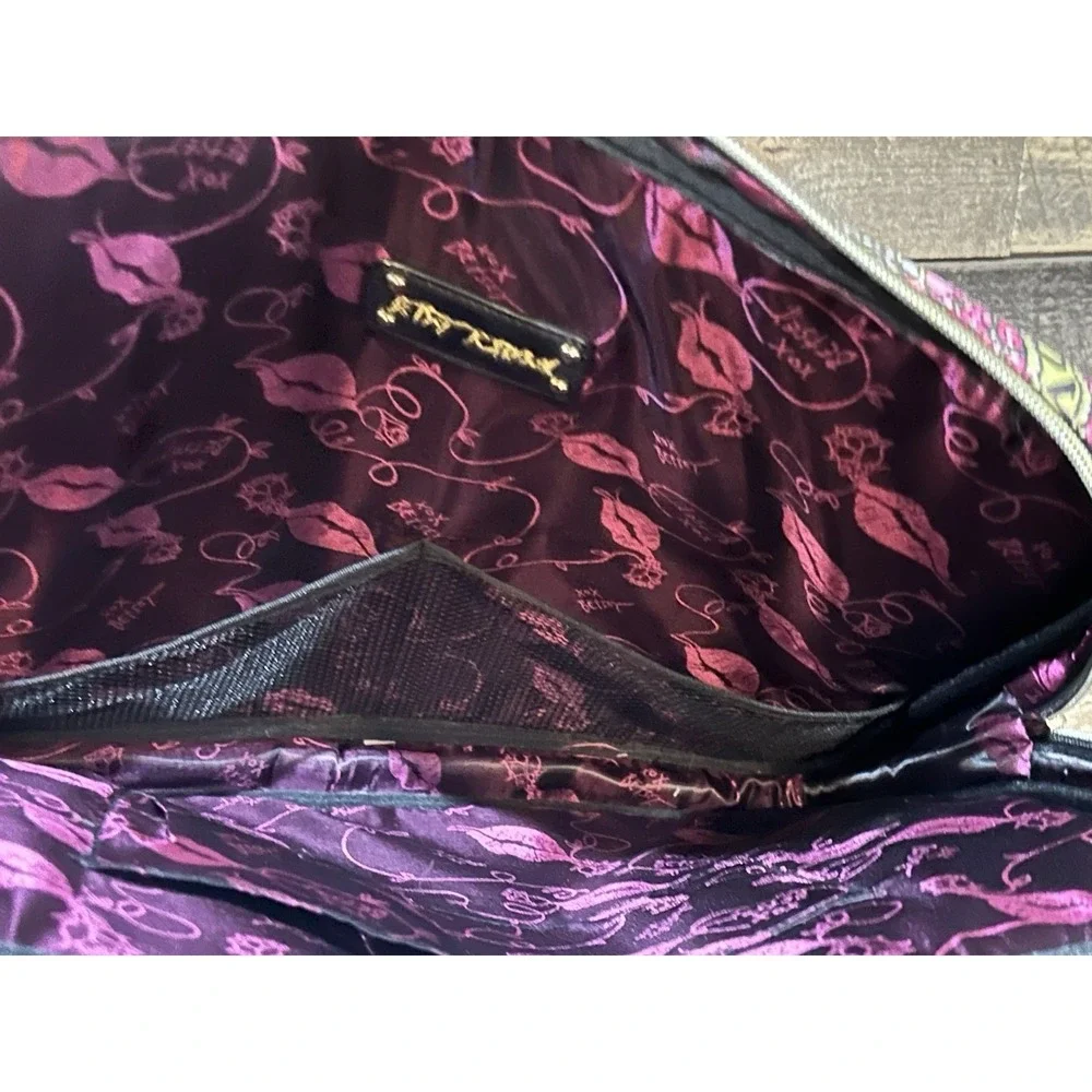 Betsey Johnson Pink Roses Cats & Bling Laptop‎ Bag